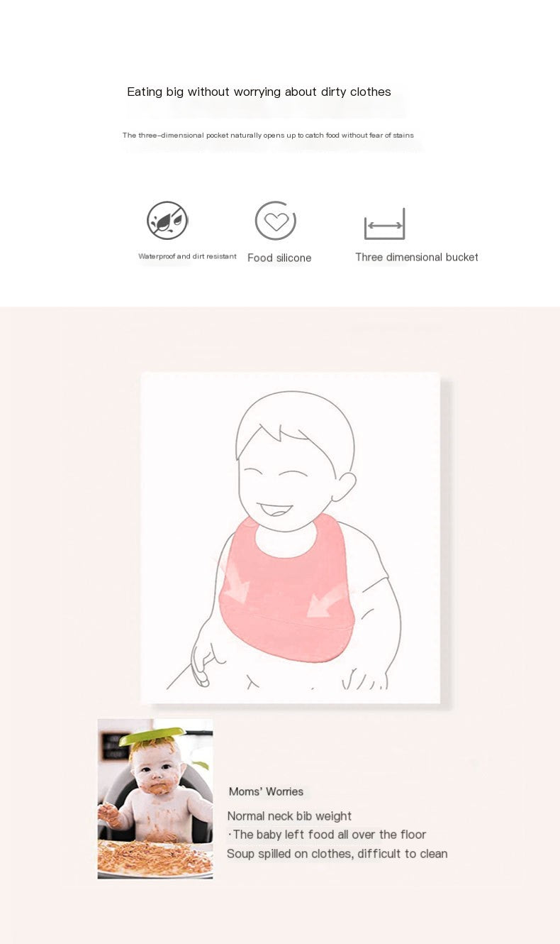 3D Baby Waterproof Silicone Bib for Feeding
